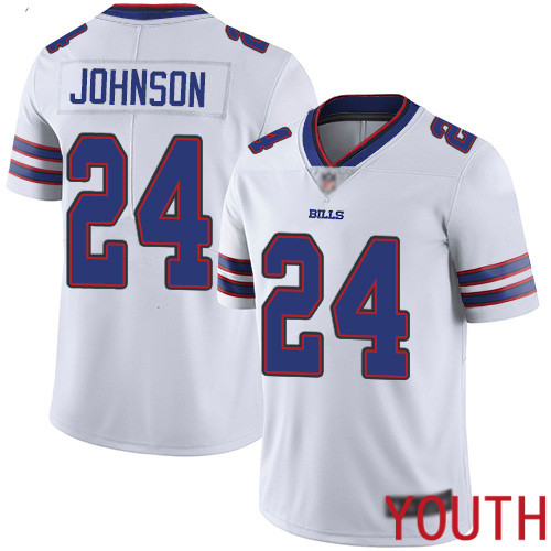 Youth Buffalo Bills #24 Taron Johnson White Vapor Untouchable Limited Player NFL Jersey